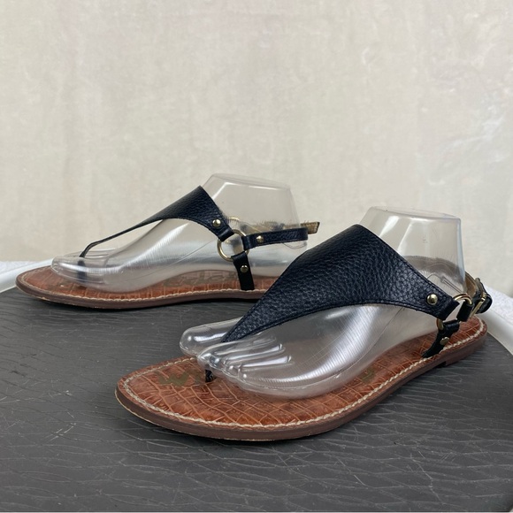 Black Leather Women's Sandals - Picture 5 of 16